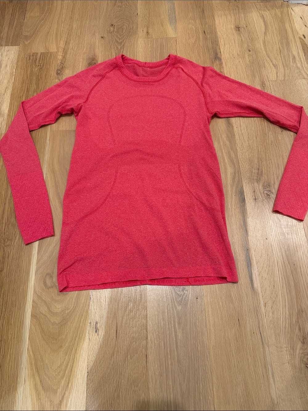 Lululemon Long Sleeve Swiftly Tech Athletic Top - Hip Length -Deep Coral Pink